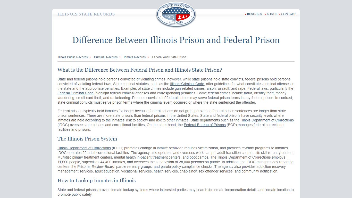 Illinois State Prisons | StateRecords.org